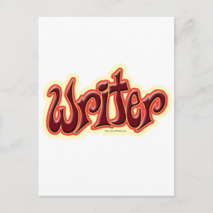 Gewoon een schrijver rood briefkaart