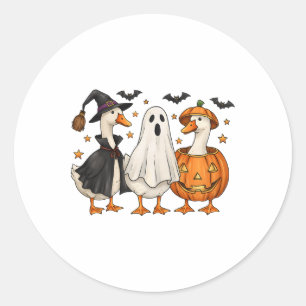 Gewoon een spookachtige gans Halloween Gekke Goose Ronde Sticker