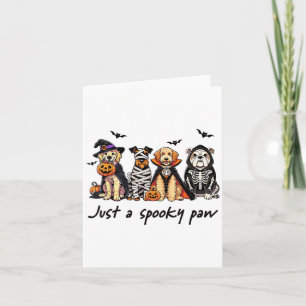 Gewoon een spookachtige poot grappige hond Hallowe Kaart