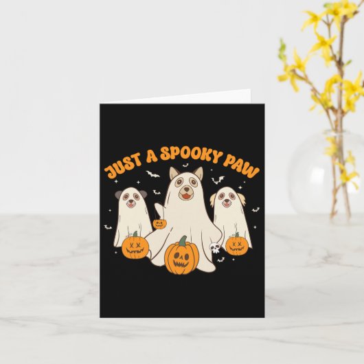 Gewoon een spookachtige poot Schattigee spookhonde Kaart (Gele Bloem)