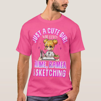 Gewoon een stomme meid die van Anime Ramen en Sket T-shirt