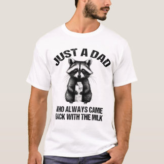 Gewoon een vader die altijd terugkwam met het melk t-shirt