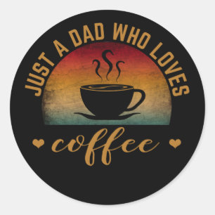 GEWOON EEN VADER DIE VAN COFFIE HOUDT RONDE STICKER