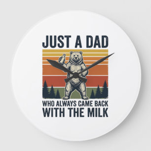 Gewoon een vader kwam terug met de melkbeer-shirt_ grote klok