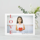 Gewoon een Valentijnsdag-fotoplatte kaart van Lief (Staand voorkant)