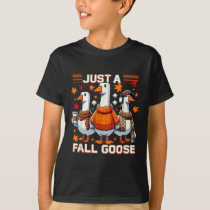 Gewoon een vallende gans Grappige Pixel Herfst Ret T-shirt