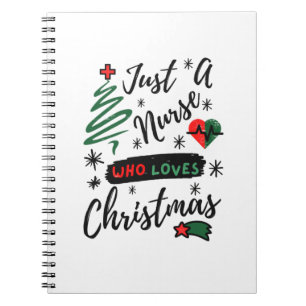 Gewoon een verpleegster die van kerst-verpleegster notitieboek