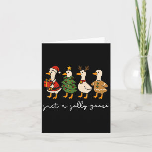 Gewoon een vrolijke gans Funny Goose Kerstman Rend Kaart