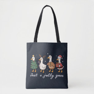 Gewoon een vrolijke gans Kerst eend vakantie Kerst Draagtas