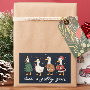 Gewoon een vrolijke gans Kerst eend vakantie Kerst Rechthoekige Sticker