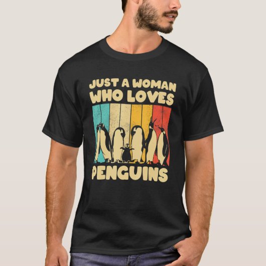 Gewoon een vrouw die van pinguïns houdt Cool Emper T-shirt (Voorkant)