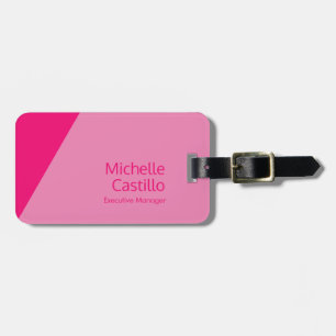 Gewoon eenvoudig eminine minimalistisch roze bagagelabel