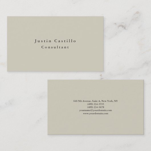 Gewoon eenvoudig minimalistisch ontwerp visitekaartje (Voorkant / Achterkant)