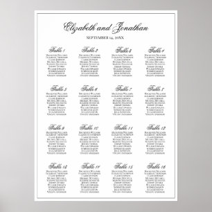 Gewoon Elegant 16 Tafel Trouwstoel Grafiek Poster