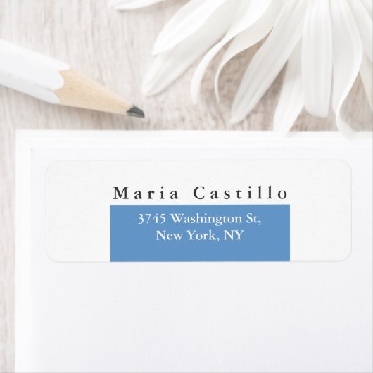 Gewoon Elegant blauw grijs, klein design Etiket (Insitu)