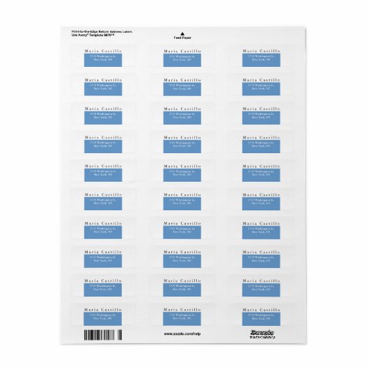 Gewoon Elegant blauw grijs, klein design Etiket (Full Sheet)