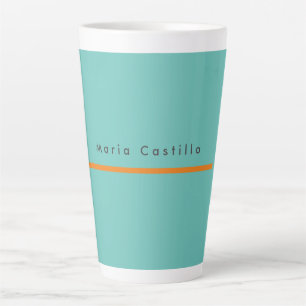 Gewoon Elegant Blue Oranje Minimalist Modern Name Latte Mok