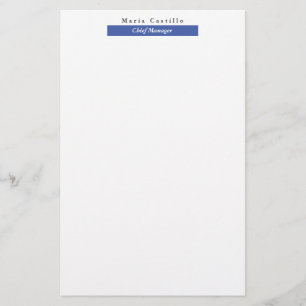 Gewoon Elegant Blue White Minimal Design Briefpapier
