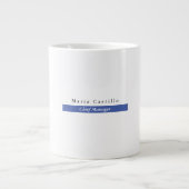 Gewoon Elegant Blue White Minimal Design Extra Grote Beker (Voorkant)