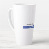 Gewoon Elegant Blue White Minimal Design Latte Mok (Linkerhoek)