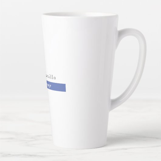 Gewoon Elegant Blue White Minimal Design Latte Mok (Rechts)