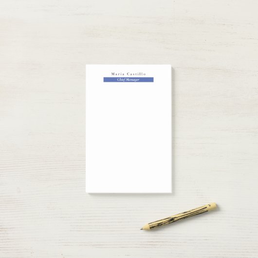 Gewoon Elegant Blue White Minimal Design Post-it® Notes (Op bureau)