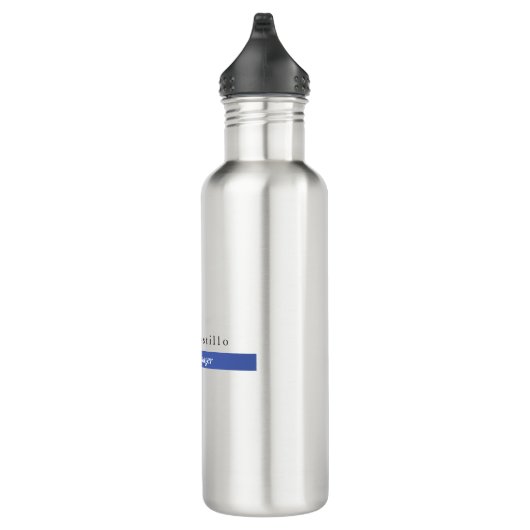 Gewoon Elegant Blue White Minimal Design Waterfles (Rechts)