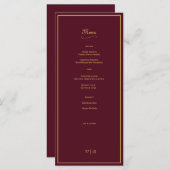 Gewoon Elegant Bourgogne Goud met Rand Menu (Voorkant / Achterkant)