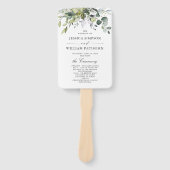 Gewoon Elegant Eucalyptus Wedding Programme Handwaaier (Voorkant)