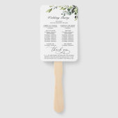 Gewoon Elegant Eucalyptus Wedding Programme Handwaaier (Achterkant)