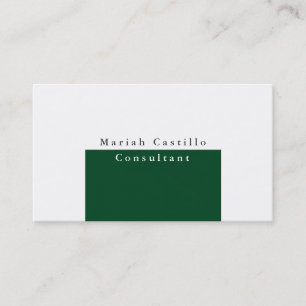 Gewoon Elegant Forest Green White Minimalist Moder Visitekaartje