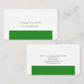 Gewoon Elegant Forest Green White Minimalist Moder Visitekaartje (Voorkant / Achterkant)