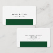 Gewoon Elegant Forest Green White-minimalistisch d Visitekaartje (Voorkant / Achterkant)