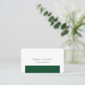 Gewoon Elegant Forest Green White-minimalistisch d Visitekaartje (Staand voorkant)
