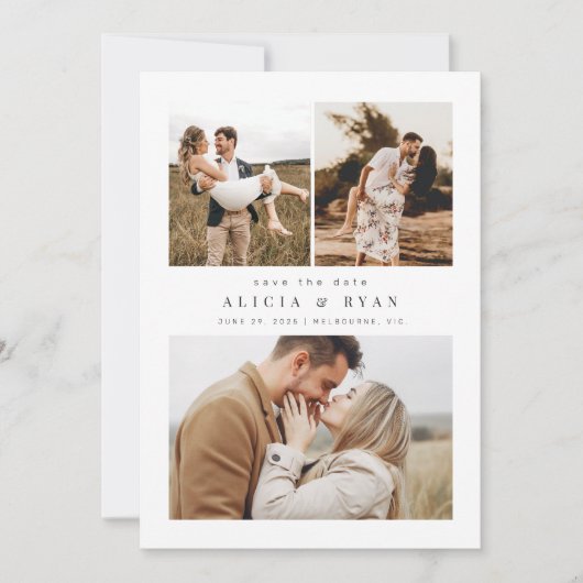 Gewoon Elegant foto reinigen Save The Date (Voorkant)