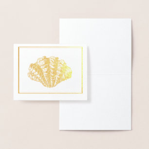 Gewoon Elegant Gold of Silver Seashell Ornament Folie Kaarten