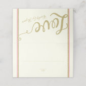 Gewoon Elegant Goud en Roze Liefde Zitplaatsen (Buitenkant ongevouwen)