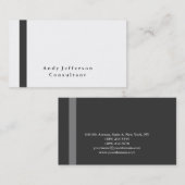 Gewoon Elegant Grey White Professional Modern Visitekaartje (Voorkant / Achterkant)