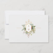 Gewoon Elegant Kerst Bloemen Monogram RSVP (Achterkant)