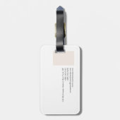 Gewoon elegant modern, minimalistisch design bagagelabel (Achterkant verticaal)