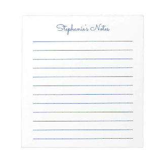 Gewoon Elegant Navy Blue Lined Personalized Notitieblok