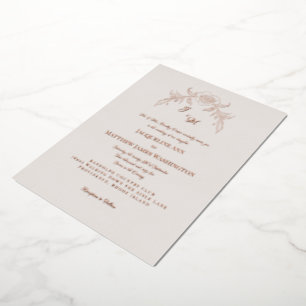 Gewoon Elegant Roos Goud Vintage II Folie Uitnodiging
