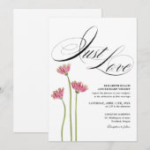 Gewoon Elegant Script Bloem Bruiloft Kaart (Voorkant / Achterkant)