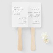 Gewoon Elegant Typografie Modern Wedding Program H Handwaaier (Voorkant en achterkant)