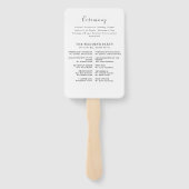 Gewoon Elegant Typografie Modern Wedding Programme Handwaaier (Achterkant)