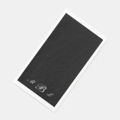 Gewoon elegant zwart script monogram servet (Hoek)