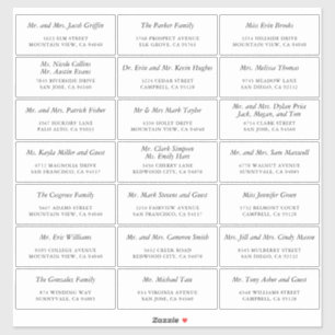 Gewoon elegante aangepaste bruiloft gast Adresetik Sticker