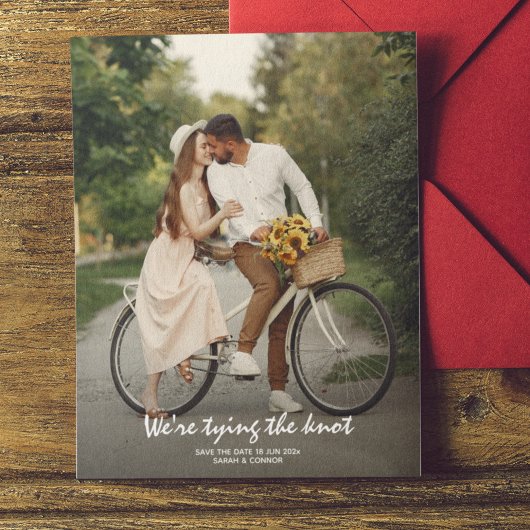 Gewoon elegante foto Bewaar het Date Briefkaart