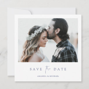 Gewoon elegante foto bruiloft Bewaar de datum Uitn Save The Date