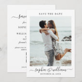 Gewoon elegante foto bruiloft harten save the date (Voorkant / Achterkant)